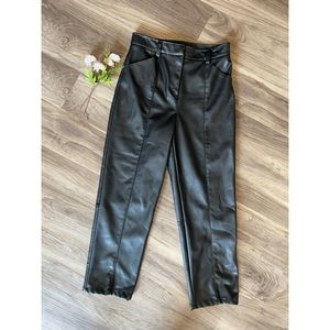 Faux Leather Capri Pants
